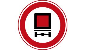 Aluminium DOR verkeersbord RVV C22 gesloten voor te zware voertuigen - levensduur 10 jaar - afmeting 800mm rond