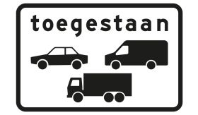 Verkeersbord Re-Sign 20 jaar RVV C22a12 toegestaan in milieuzone - levensduur 20 jaar - afmeting 600x400mm
