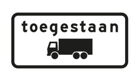 Aluminium DOR verkeersbord RVV C22a14 toegestaan in milieuzone - levensduur 20 jaar - afmeting 600x300mm