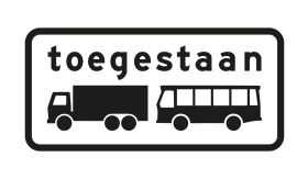 Aluminium DOR verkeersbord RVV C22a15 toegestaan in milieuzone - levensduur 20 jaar - afmeting 600x300mm