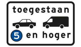 Verkeersbord Re-Sign 20 jaar RVV C22a3  milieuzone toegestaan dieselpersonen- en bestelauto’s met een emissieklasse van 5 en hoger - levensduur 20 jaar - afmeting 600x400mm