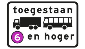 Verkeersbord Re-Sign 20 jaar RVV C22a9 milieuzone toegestaan vrachtauto's en bussen met een een emissieklasse van 6 en hoger - levensduur 20 jaar - afmeting 600x400mm