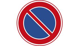Aluminium DOR verkeersbord RVV E01 parkeerverbod - levensduur 10 jaar - afmeting 400mm rond