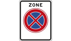 Aluminium DOR verkeersbord RVV E02zbzt begin zone verbod stil te staan zonder tijdsduur - levensduur 10 jaar - afmeting 530x670mm