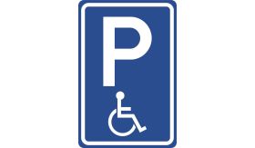 Aluminium DOR verkeersbord RVV E06 gehandicaptenparkeerplaats - levensduur 10 jaar - afmeting 400x600mm