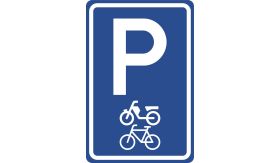 Aluminium DOR verkeersbord RVV E08g parkeerplaats fietsen en bromfietsen - levensduur 10 jaar - afmeting 400x600mm