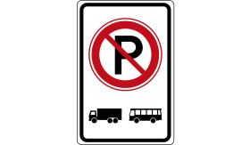 Re-sign verkeersbord RVV E201 parkeerverbod vrachtauto's en bussen - levensduur 20 jaar - afmeting 400x600mm