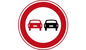Aluminium DOR verkeersbord RVV F01 verboden in te halen - levensduur 20 jaar - afmeting 600 mm rond