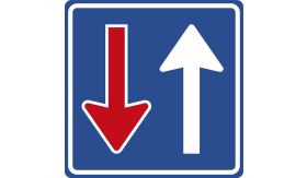 Aluminium DOR verkeersbord RVV F06 voorrang op tegenligger - levensduur 20 jaar - afmeting 400x400mm