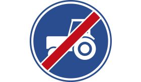 Aluminium DOR verkeersbord RVV F12 einde passeerstrook langzaam verkeer - levensduur 20 jaar - afmeting 800mm rond