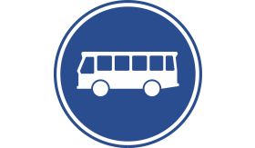 Aluminium DOR verkeersbord RVV F13 rijbaan of -strook lijnbussen - levensduur 20 jaar - afmeting 600 mm rond