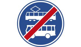 Aluminium DOR verkeersbord RVV F18 einde rijbaan of -strook lijnbussen en trams - levensduur 20 jaar - afmeting 800mm rond