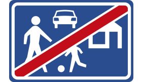 Aluminium DOR verkeersbord RVV G06 einde woonerf - levensduur 20 jaar - afmeting 600x400mm