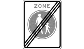 Re-sign verkeersbord RVV G07ze einde voetgangerszone - levensduur 20 jaar - afmeting 530x670mm