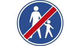 Re-sign verkeersbord RVV G08 einde voetpad - levensduur 20 jaar - afmeting 600 mm rond