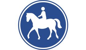 Aluminium DOR verkeersbord RVV G09 ruiterpad - levensduur 20 jaar - afmeting 600 mm rond