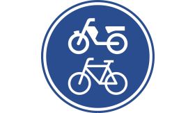 Re-sign verkeersbord RVV G12a verplicht (brom-)fietspad - levensduur 20 jaar - afmeting 600 mm rond