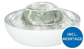 Glasbolreflector LUX 3 - 100 mm Ø - wit - overrijdbaar + montage
