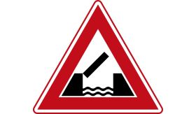 Aluminium DOR verkeersbord RVV J15 beweegbare brug - levensduur 20 jaar - afmeting 700mm driehoek