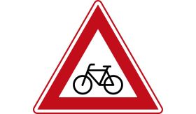 Aluminium DOR verkeersbord RVV J24 fietsers en bromfietsers - levensduur 20 jaar - afmeting 700mm driehoek