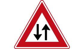 Aluminium DOR verkeersbord RVV J29 tegenliggers - levensduur 20 jaar - afmeting 900mm driehoek