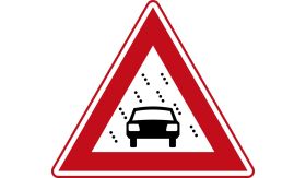 Aluminium DOR verkeersbord RVV J35 slecht zicht door sneeuw regen of mist - levensduur 20 jaar - afmeting 700mm driehoek
