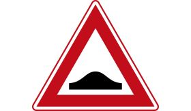 Aluminium DOR verkeersbord RVV J38 verkeersdrempel - levensduur 20 jaar - afmeting 700mm driehoek