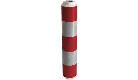 verkeerszuilkoker - kunststof - klasse 3 - wit / 3 rood - kap 76/48 mm Ø