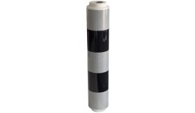verkeerszuilkoker - kunststof - klasse 3 - wit/zwart - kap 76/48 mm Ø