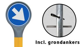 Lollie verkeerszuil D02ro-BB22 - DZ - buispaal 60 mm Ø