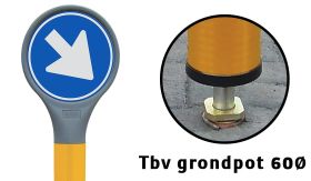 Lollie verkeerszuil D02ro-BB22 - EZ - tbv grondpot 60 mm Ø
