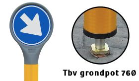 Lollie verkeerszuil D02ro-BB22 - DZ - tbv grondpot 76 mm Ø