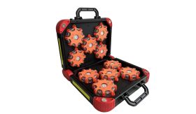 MegaFlare SYNC  - 10 units in koffer - Amb/Rd/Blw - 12&230V