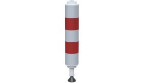 Veerpaal BB21 - kunststof koker - wit/rood - Klasse 3