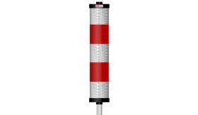 Verkeerszuil BB21 - alu. koker - wit/rood - buispaal 1500x48 mm Ø