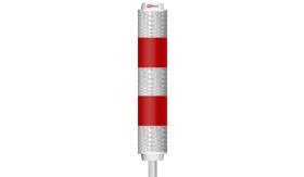 Verkeerszuil BB21 - kun. koker - wit/rood - buispaal 1500x48 mm Ø