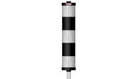 Verkeerszuil BB21 - alu. koker - wit/zwart - buispaal 1500x48 mm Ø