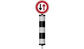 Verkeerszuil BB21 + F05 - alu koker - buispaal 2000x48 mm Ø