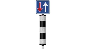 Verkeerszuil BB21 + F06 - alu koker - buispaal 2000x48 mm Ø