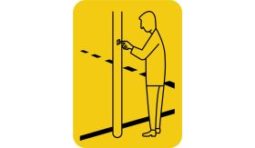 Aluminium DOR verkeersbord RVV VR03 drukknop voetgangers - levensduur 20 jaar - afmeting 200x270mm