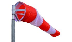 Windzak - rood/wit - 1,5 m - Ø 30 cm - ring