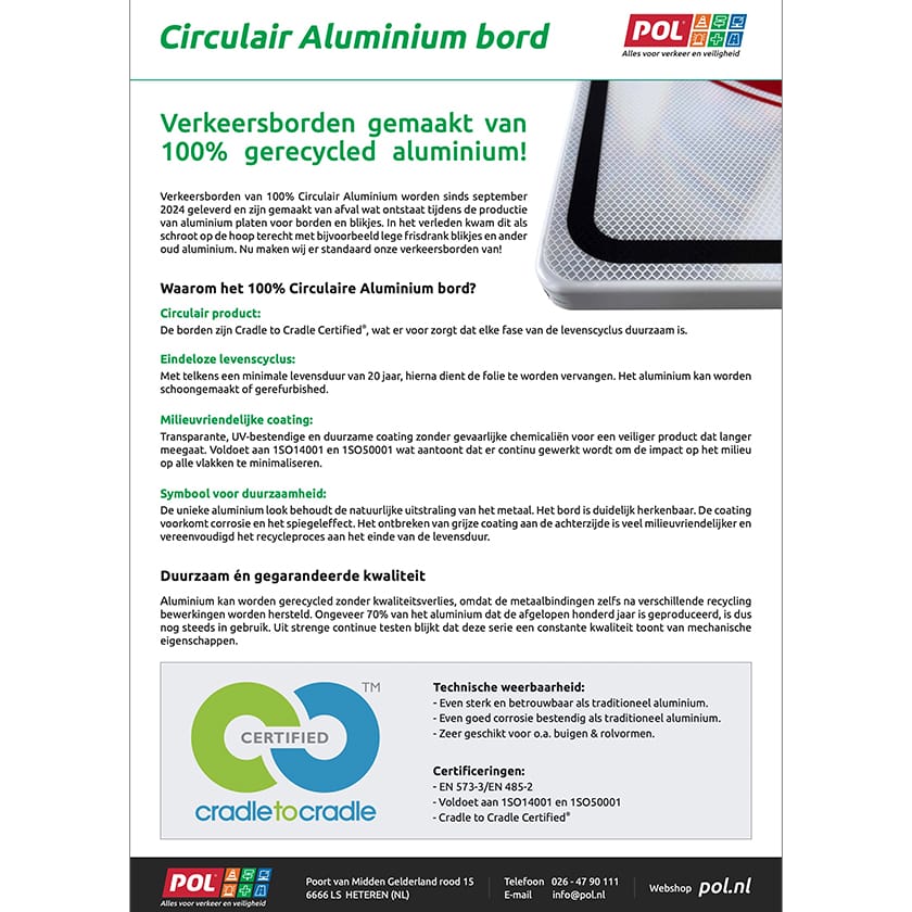Circulair Aluminium bord - Cradle to Cradle Certified®
